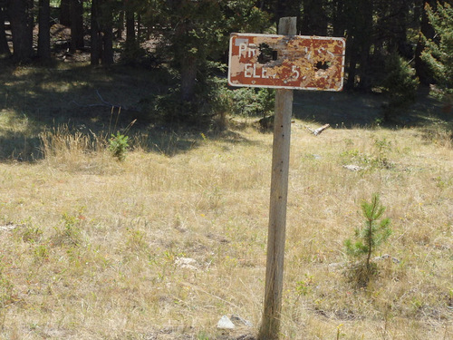 GDMBR: The sign used to state 'Priest Pass, Elevation 5994'.